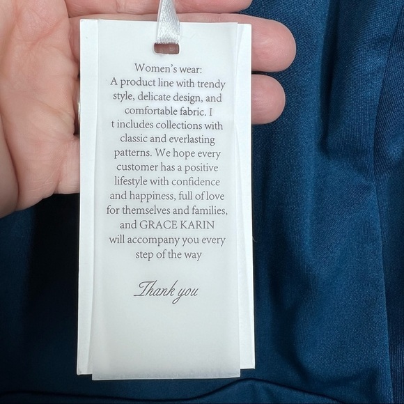 GRACE KARIN Teal Fitted Rushed Dress - Picture 10 of 10